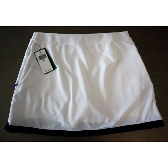 RLX Ralph Lauren Women's Sz M White/Navy 15" Faux-Wrap Stretch Golf Skort - Picture 2 of 11
